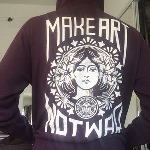 Obey make art not war zip hoodie